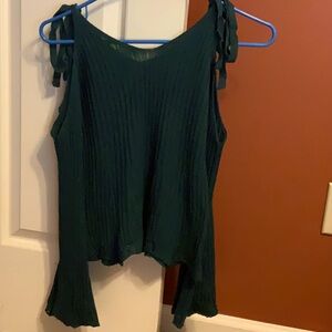 Cold shoulder bell sleeve cropped Junior sweater